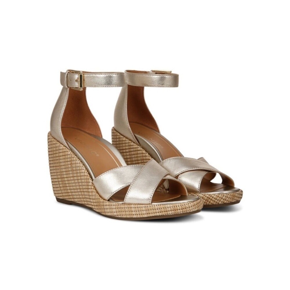 Vionic Marina Wedge Sandals in Gold Size 10